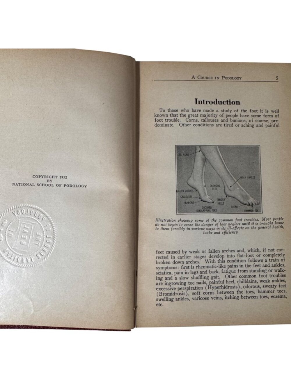 A Course in Podology National School of Podology Illust 1st Edition 1932 HC Book - Picture 3 of 16